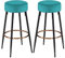 Duhome Barstühle Barhocker 2er Set Runde Tresenhocker Samt Bistrohocker mit Fußstütze für Bistro Küche Bar Café Esszimmer, Petrol