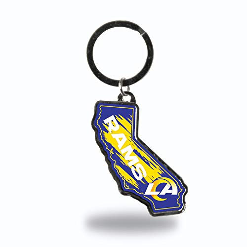 Rico Industries NFL Los Angeles Rams State Shape Schlüsselanhänger 3,2 x 9,5 cm