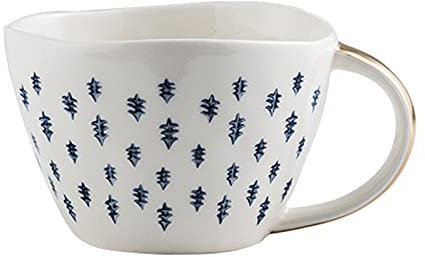 Breakfast Cup Cereal Bowls with Handle, Coffee Mug Ceramic Water Cup Salad Bowls Ewer Teacup High Capacity 380ML,G