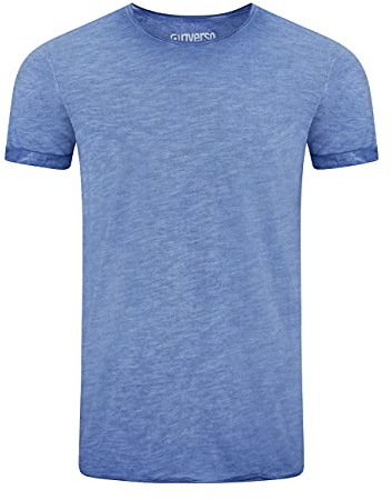 riverso Herren Basic T-Shirt RIVMatteo Rundhals Tee Regular Fit Kurzarm Einfarbig 100% Baumwolle Blau M, Größe:M, Farbe:Middle Blue (19300)
