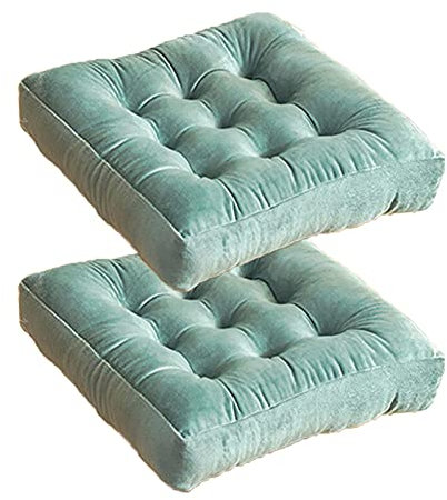 HMCUIQI Sitzkissen Outdoor 40x40cm, Stuhlkissen Outdoor 2er Set Vintage, Sitzauflagen Stuhl Outdoor Bunt, für Gartenstuhl, Küche Oder Esszimmerstuhl