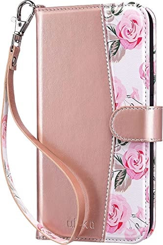 ULAK for iPhone 13 Pro Max Case Wallet Flip Case with Card Holder PU Leather + TPU Bumper Stand Cover Kickstand Full Protective Phone Case for iPhone 13 Pro Max 6.7 inch - Rose Gold