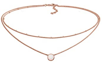 Elli Halskette Damen Choker Kugel Layer Trend mit Synthetischem Opal in 925 Sterling Silber Vergoldet