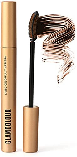 1/4Pcs Magic Color Skinny Mascara, Wasserdicht Gesunde Längen Mascara Bunte Dick Curling Skinny Mascara (Lockig, Braun)