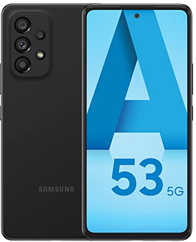 Samsung Galaxy A53 5G, Téléphone mobile 128 GO Noir, Smartphone Android carte SIM non incluse, Version FR