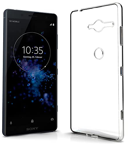 N NEWTOP Custodia Cover Compatibile con SONY XPERIA XZ2 COMPACT, Morbido TPU CLEAR Gel Silicone Anti Graffio Trasparente Slim Sottile Flessibile Case Posteriore Proteggi