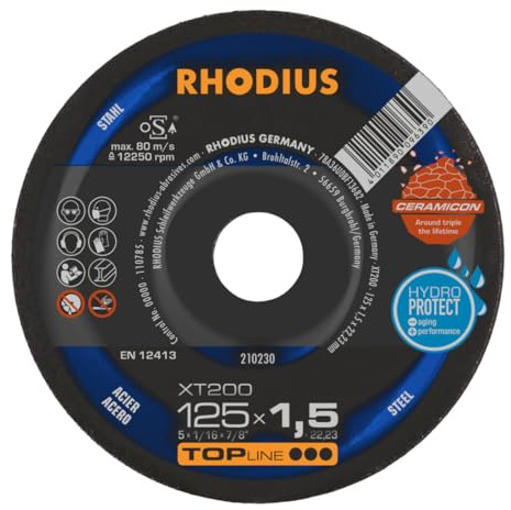 RHODIUS TOPline XT200 EXTENDED Extradünne Trennscheibe 125 x 1,5 x 22,23 mm 25 Stk