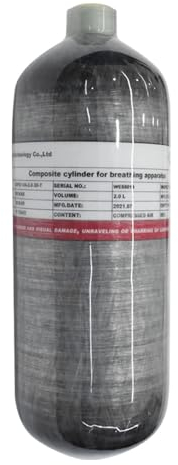 TUXING 30Mpa 4500Psi 2L Carbon Fiber HPA Tank, Gas Cylinder, Paintball Hunting for PCP Air Rifle Gun Daystate,Thread M18 * 1.5