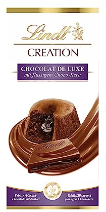 Lindt Schokolade Creation Chocolat de Luxe Tafel | Feinste Vollmilch-Schokolade mit dunkler Trüffelfüllung und flüssigem Schokoladen-Kern | Schokoladentafel | Schokoladengeschenk, 150g