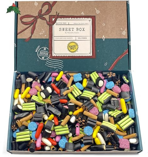 Heavenly Sweets | Coffret de bonbons à la réglisse de 850 g | Bonbons à la réglisse Pick n Mix | Panier-cadeau finlandais pour anniversaire, Fête Des Pères, fête des mères, Pâques
