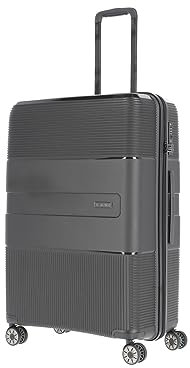Travelite 4-Rad Hartschalen Koffer groß mit TSA Schloss, Gepäck Serie WAAL: Stabiler Trolley mit recyceltem Innenfutter, 76 cm, 98 Liter