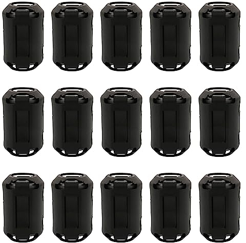 15 Stück 13 mm Ferritkerne Ferritfilter Ferrit Ringkern Kabel Clip Set Größen Klappferrit für Kabel RFI, EMI für USB Kabel, Audio und Video Kabel Power Cord