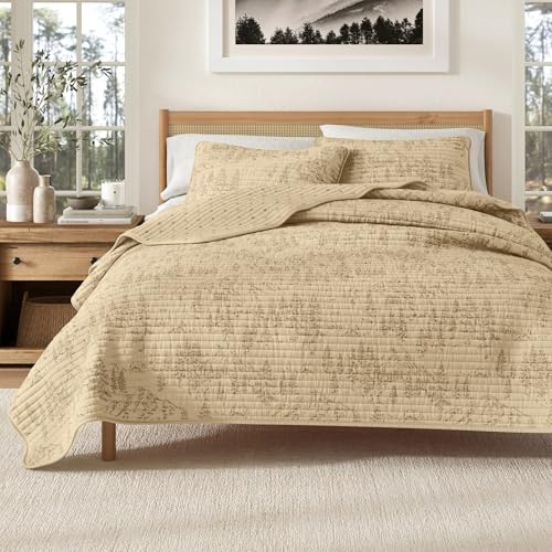Great Bay Home King Reversible Rustic Lodge Bear Bedspread Quilt with Shams - All Season Cabin Coverlet Bedding Set (Includes 1 Quilt, 2 Pillow Shams)