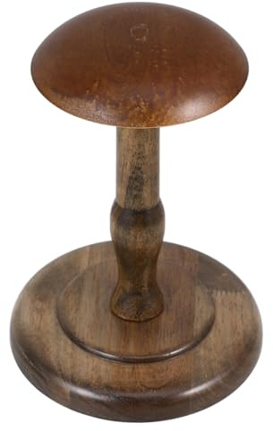 CAXUSD Wooden Hat Stand Wigs Display Holder Caps Shelf with Rotating Base for Home and Retail Use