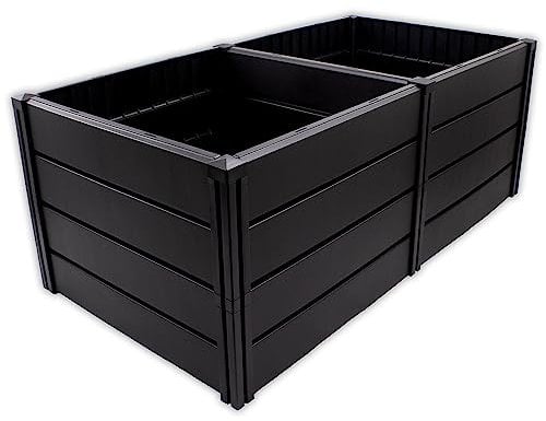 NYVI Hochbeet NYVIGreen XL 158x82x61cm 672 Liter - Gartenbeet aus wetterfestem & recyceltem Kunststoff - Pflanzenbeet - Pflegeleicht, Steckmontage ohne Werkzeug - Blumenbeet