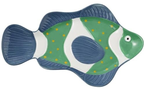 ifundom Piatto di Pesce in Ceramica Vassoio Portata A Forma di Pesce Piatto Dessert Antipasto Vassoio Decorativo per Snack per Hotel Ristorante Domestico