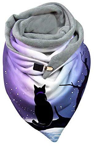 Kaschmir Schal Damen-Schal Schwarz Grau Loopschal Tuch Dreieckschal Winter Mit Knopf Tücher Rundschal Musselin Dünn Dreiecksschal Wickelschal Halstuch