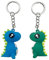PAEHUIMT 2 Stück Schlüsselanhänger Dinosaurier (Blau&Grün)
