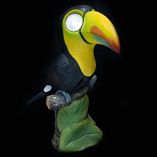Happyyami Tukan Solar Vogel Figur Tiere Papagei Lampe Papagei Solarleuchten Eule Solarleuchten Im Freien Vogellampe Draußen Vogel Solarlicht Solarlichtstatuen Gehwegbeleuchtung Harz Draussen