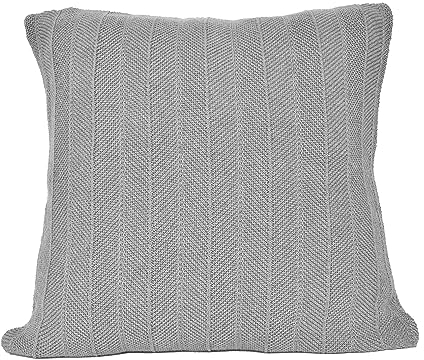 nielsen HOME Kissenbezug Arvid 50x50 cm in Hellgrau aus 100% Baumwolle fein gestrickt