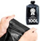 100 Bolsas de basura 100L ultra resistentes | Anticorte, impermeables, para residuos pesados | Fabricación europea | Polietileno reciclado