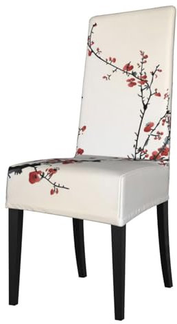 YoupO Stuhlhusse mit Kirschbaum-Motiv, Stretch-Stuhlhusse für Esszimmerstühle, abnehmbarer Sitzschutz, Dekoration, Bezüge für Esszimmer, Küche, Bankett, Restaurant