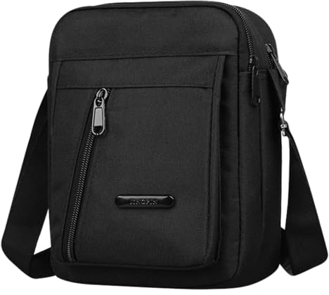 Men's Shoulder Bag, Messenger Bag Business Crossbody Bag with Zipper and Adjustable Strap Casual Crossbody Chest Sling Bag for Man & Women Outdoor Daily Use