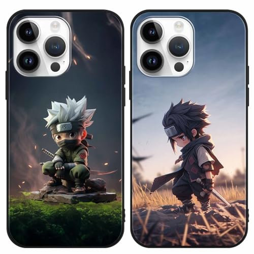 PBNDJVG 2 Stück Handyhülle für iPhone 11 Pro Hülle 5.8 Zoll Anime Kakashi Uchiha Sasuke Manga Muster Design Junge Case All Inklusiv Linsen Schutzhülle TPU Silikon Weich Ultra Dünn Cover, 03