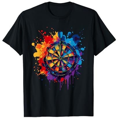 Bunter Splash Art Dartspieler werfen Dartspieler T-Shirt