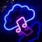 Emparejamiento de nubes y notas, logotipo de neón LED azul + rosa, diseño encantador, batería doble USB/aa, bares, fiestas, luces de decoración del hogar, regalos de vacaciones