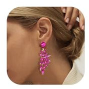 Adramata Boucles d'Oreilles Pendantes Grand Goutte Boucles d'Oreilles Cristal Pendentif Forme Aile Strass Boucles d'Oreilles Mariage Boucles d'Oreilles Femme Fantaisie,3
