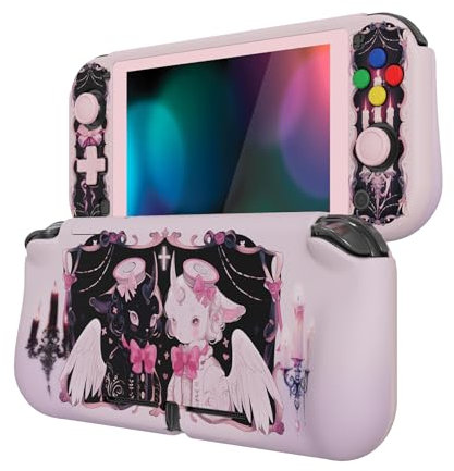 Playvital ZealProtect Hülle für Nintendo Switch Lite,Case Hülle Schutzhülle Tasche Zubehör,Ergonomische Grip Joycon mit Schutzfolie&Joystick-/Tasten-Kappen für Switch Lite(Dunkles Schaf)