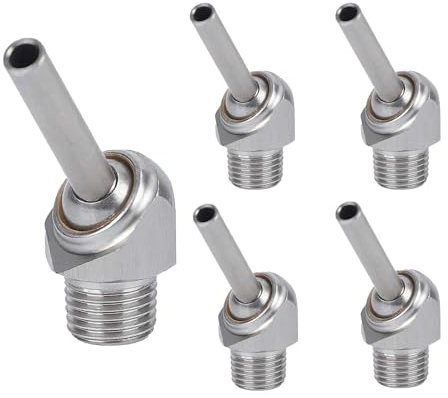 DCYCBTH 5 Pcs 1/4 PT x 10/30/50mm Coolant Pipe Adjustable 304 Stainless Steel Screw-in Coolant Nozzle High-Pressure Water Oil Cooling Tube for Lathe, Milling, CNC Machine (30mm) HTAP-1/4-30