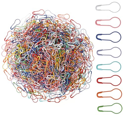 1000 Stück Birne Pins Sicherheitsnadeln mehrfarbige Calabash Pin Metall kleine Kürbisnadel Maschenmarkierern Reihenmarkierer Häkeln für Kleidung Stricken DIY Fertigkeit Herstellung