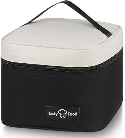 TIECHI Insulated Lunch Bag for Adults Kids, Wide-Open Cool Bag Lunch Box Bag, Reusable Small Lunch Bag for Work School Picnic Outdoor (Black)