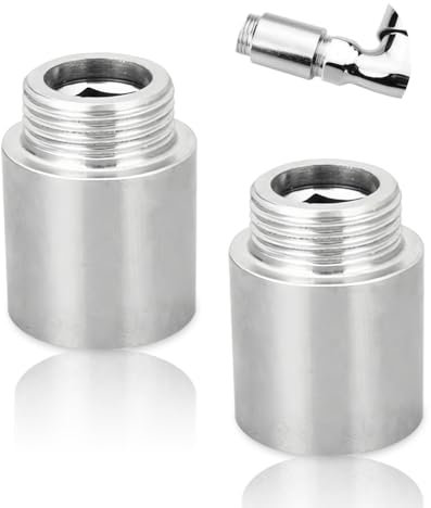 2 Stück Hahnverlängerung 1/2 Zoll x 30 mm, 1/2 IG x 1/2 AG, DN15 Gewindeverlängerung, 30MM Edelstahl Verlängerung Fitting, Anschluß Verlängerung für Heizung und Trinkwasser Installation