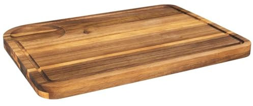 HOME DECO FACTORY, KA0392, Tagliere in Acacia 46 cm - Utensile da Cucina Resistente con scanalatura per Il Succo, Ideale per preparare e servire - Colore Marrone, Design Elegante