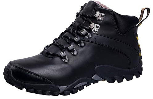 Herren-Schneestiefel, modisch, lässig, Sneaker, atmungsaktiv, flache Unterseite, Freizeitschuhe, Winter, gepolstert, warm, Herren-Stiefel, erste leichte Jagdbekleidung, Schwarz , 39 EU