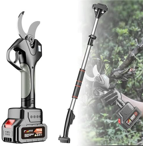Professional Power Secateurs,Extendable Tree Pruning Pruner,30mm cutting diameter, 1x2.0Ah rechargeable lithium battery,for Gardening Tree Pruning