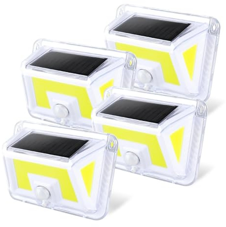 YD LIFE Solarlampen für Außen mit bewegungsmelder,500LM,90 LED 3 Modi 180° Superhelle Solarleuchte Sicherheitswandleuchte IP65 Wasserdichte Wandleuchte für Wand Post Pathway Garten[4 Stück]