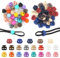 NVGVUP 67 Stück Kordelstopper mit 2 Loch, Bunte Kunststoff-Kordel Verschlüsse, Zugkordel Stopper, Kordelklemme für Kordelzug-Taschen, Kleidung, Rucksäcke
