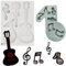 2 Pcs Silicone Musical Note Moulds, Music Note Molds Fondant Silicone, Chocolate Baking Molds, Musical Instrument Baking Moulds for Candy Ice Cube Jewellery Making