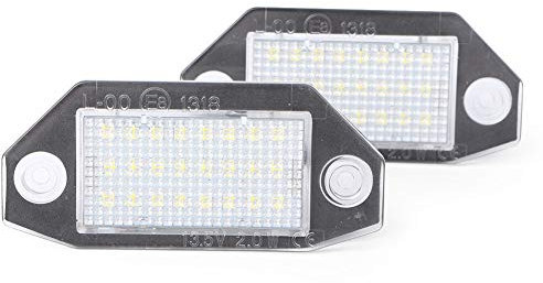 Bacar 1 Paar 24-LED-Weißlicht-Kennzeichenleuchte Für Mondeo MK3 2000-2007 (, 6000K)