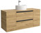 Cygnus Bath Mueble de Baño BEQUIA Plus Metal 120cm Roble | Lavabo sobre encimera Porcelana Centrado 1P