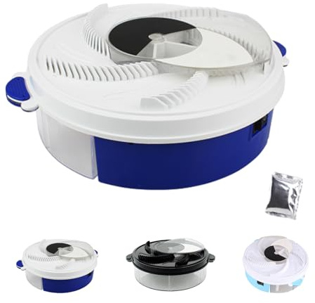 Attrape-Mouche électrique, Silencieux Et Efficace, Rotatif à 360°, avec Prise USB, Convient pour Le Salon Et La Chambre à Coucher (Bleu (branchement Direct))