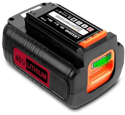 Batterie de Remplacement li-ION 40 Volts LBX2540 Compatible Black & Deck Batterie 40V LBX2540 LBX1540 LBX2040 LBXR36 LBXR2036 lbxr36-2 LST540 LCS1240 LST136W Puissance + Outil (Rouge)