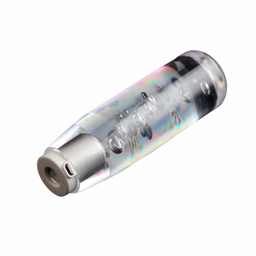 Pomo de palanca de cambios de burbuja transparente con luz LED RGB, universal, multicolor, degradado, fácil de instalar, premium para vehículos automáticos manuales