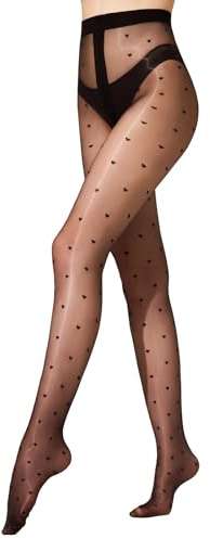 Yilanmy Strumpfhosen Damen Punkten Herz Glänzende Muster Feinstrumpfhose