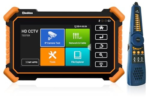 Henkion IPC-1900C Plus 4K 8MP 8K 32MP CCTV IP Camera Test Monitor Touch Screen 4 Inch CCTV Tester Support POE WiFi Output DC12V/3A with Cable Tracer