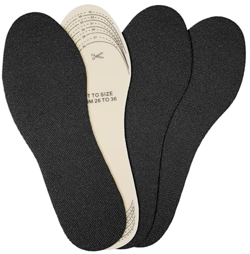 2 paia di solette traspiranti per bambini | Taglia 26-36, solette tagliabili in lattice, lavabili, solette per scarpe sportive